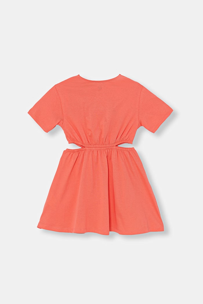 United Colors of Benetton sukienka letnia bawełniana 35RYCV01A.G.seasonal pomarańczowy SS26