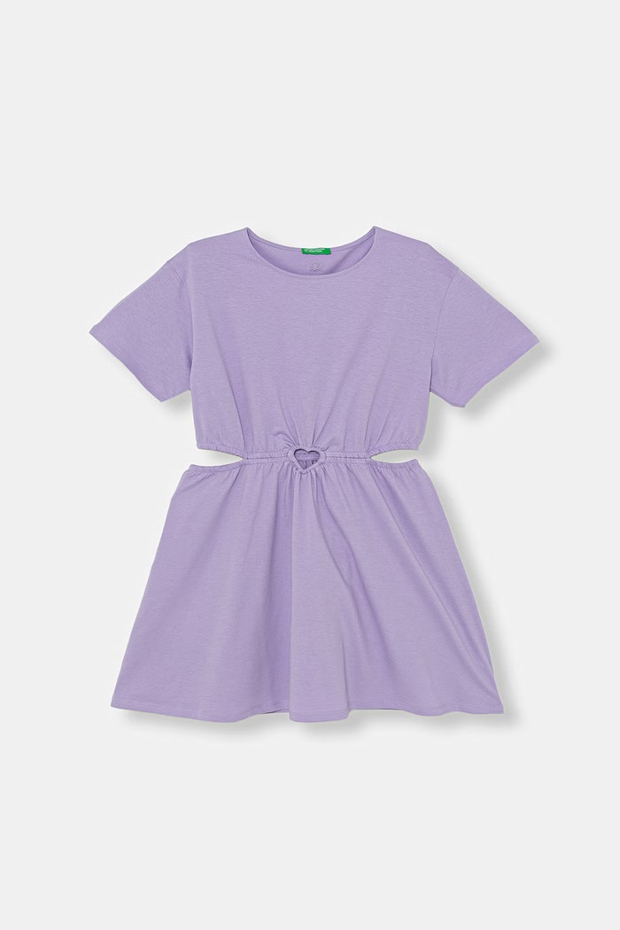 United Colors of Benetton sukienka letnia bawełniana fioletowy 35RYCV01A.G.seasonal