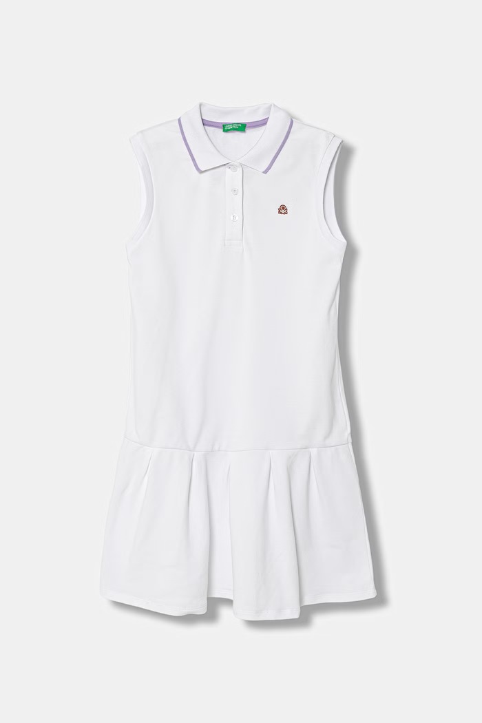 United Colors of Benetton letné šaty bavlnené s elastanom biela 3WG9CV012.G.seasonal
