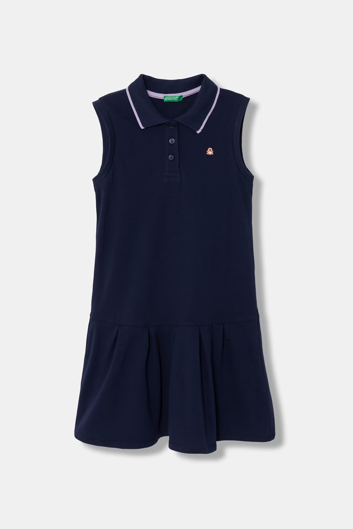 United Colors of Benetton letné šaty bavlnené s elastanom tmavomodrá 3WG9CV012.G.seasonal