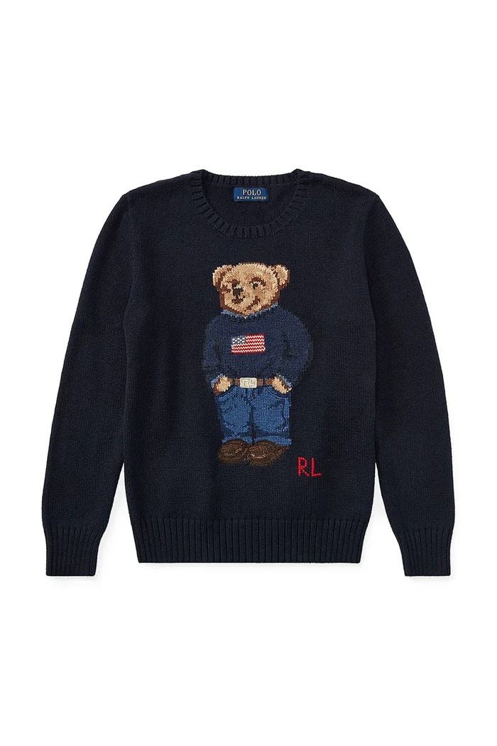 Polo Ralph Lauren sweter bawełniany dziecięcy 323668286002 granatowy SS26