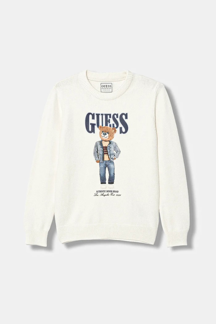 Dětský svetr Guess středně silná bílá N6RR01.Z2ZK2.PPY2