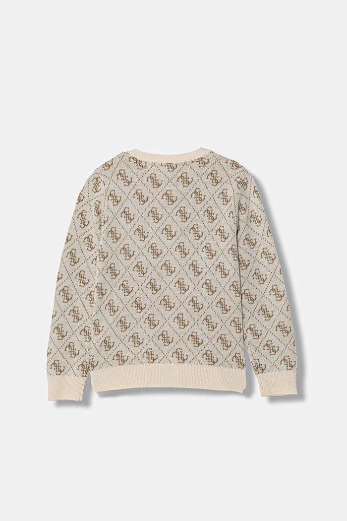 Dětský kardigan s příměsí vlny Guess N6RR08.Z3OE2.PPY2 béžová SS26
