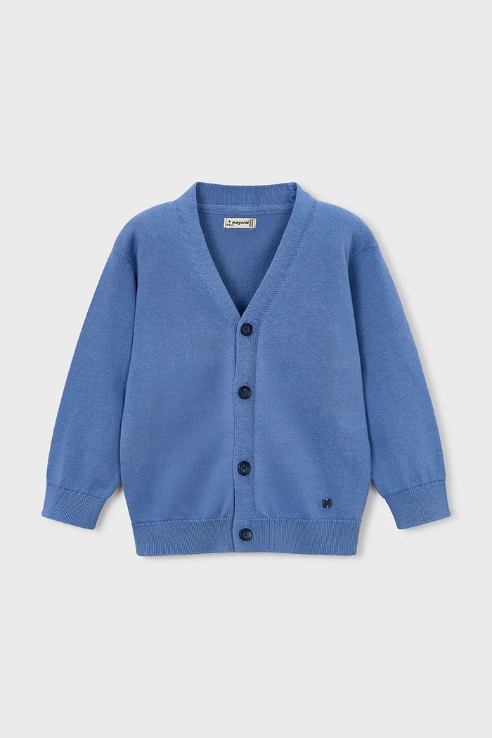 Дитячий бавовняний кардиган Mayoral 3381.5A.Mini.PPY2 блакитний SS26