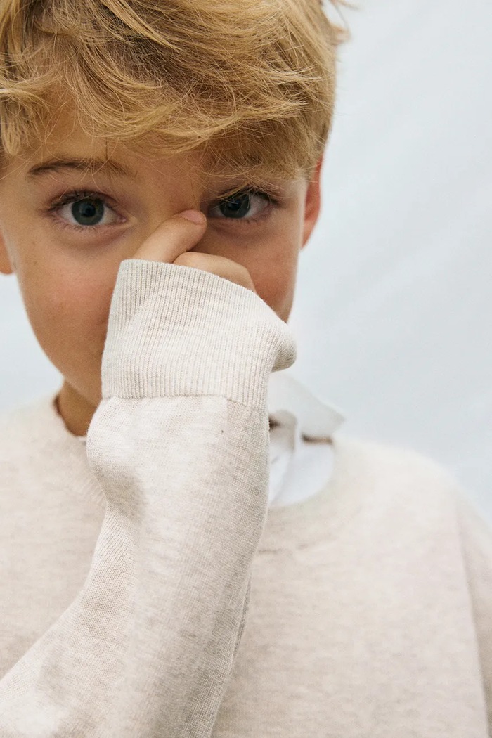 Mayoral sweter bawełniany dziecięcy 6356.7A.Junior.PPY2 beżowy