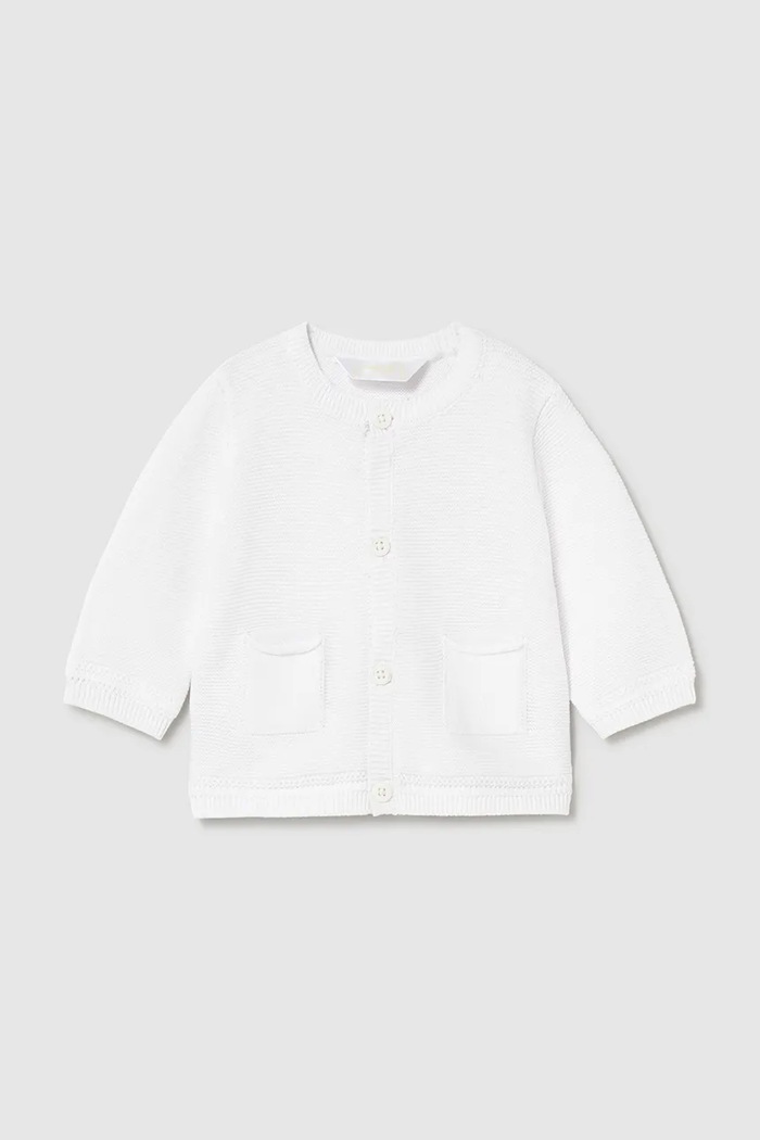 Дитячий бавовняний кардиган Mayoral Newborn бавовна білий 1303.1B.Newborn.PPY2