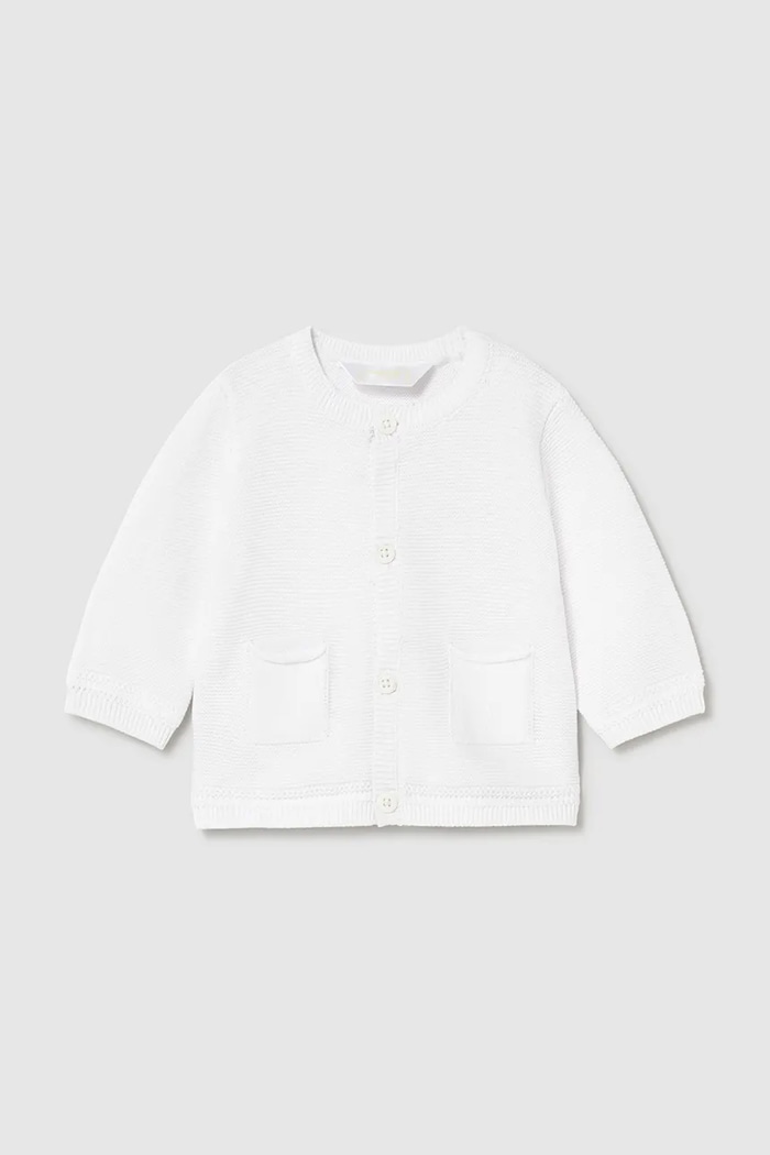 Дитячий бавовняний кардиган Mayoral Newborn бавовна білий 1303.1B.Newborn.PPY2