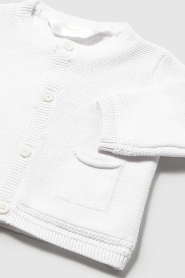 Хлопчик Дитячий бавовняний кардиган Mayoral Newborn 1303.1B.Newborn.PPY2 білий