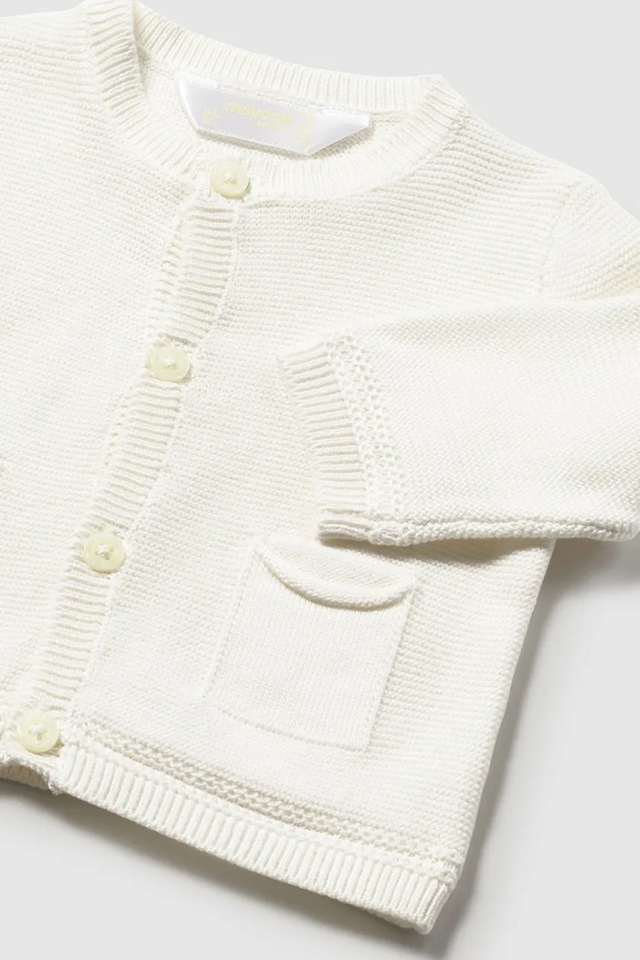 Хлопчик Дитячий бавовняний кардиган Mayoral Newborn 1303.1B.Newborn.PPY2 бежевий