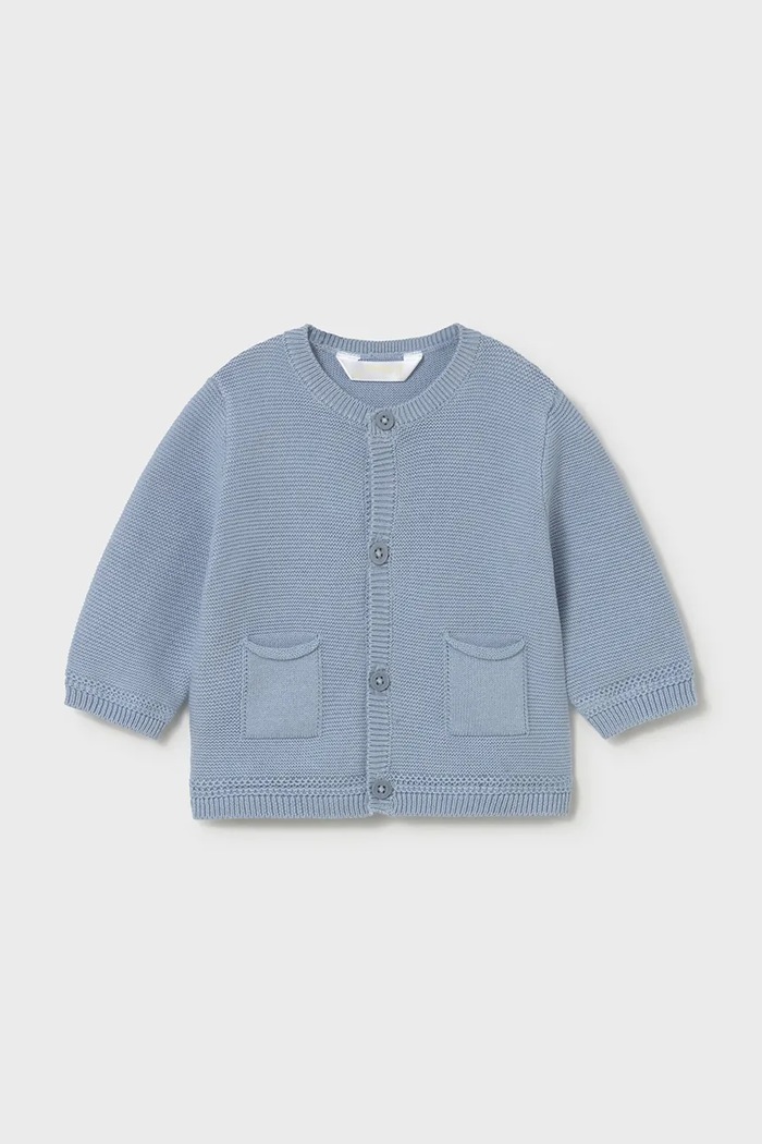 Дитячий бавовняний кардиган Mayoral Newborn бавовна блакитний 1303.1B.Newborn.PPY2