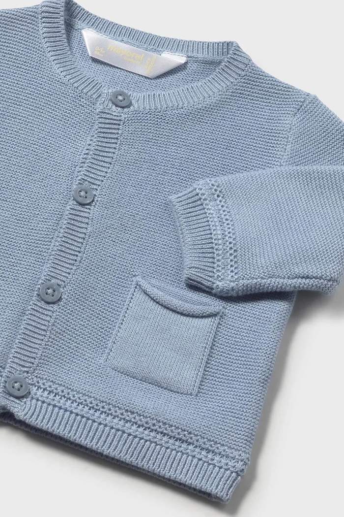 Хлопчик Дитячий бавовняний кардиган Mayoral Newborn 1303.1B.Newborn.PPY2 блакитний