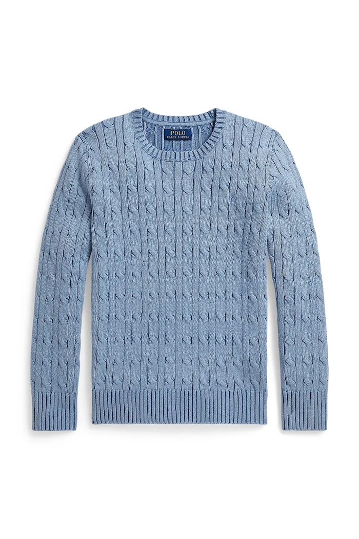 Detský bavlnený sveter Polo Ralph Lauren bavlna modrá 323702674507