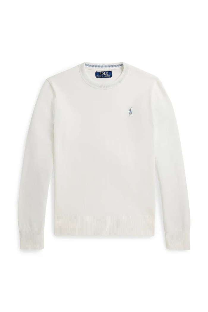 Παιδικό βαμβακερό πουλόβερ Polo Ralph Lauren βαμβάκι λευκό 323799887501