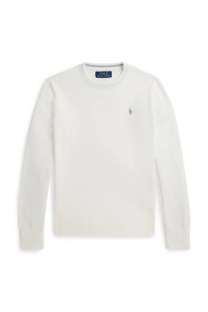 Παιδικό βαμβακερό πουλόβερ Polo Ralph Lauren βαμβάκι λευκό 323799887501