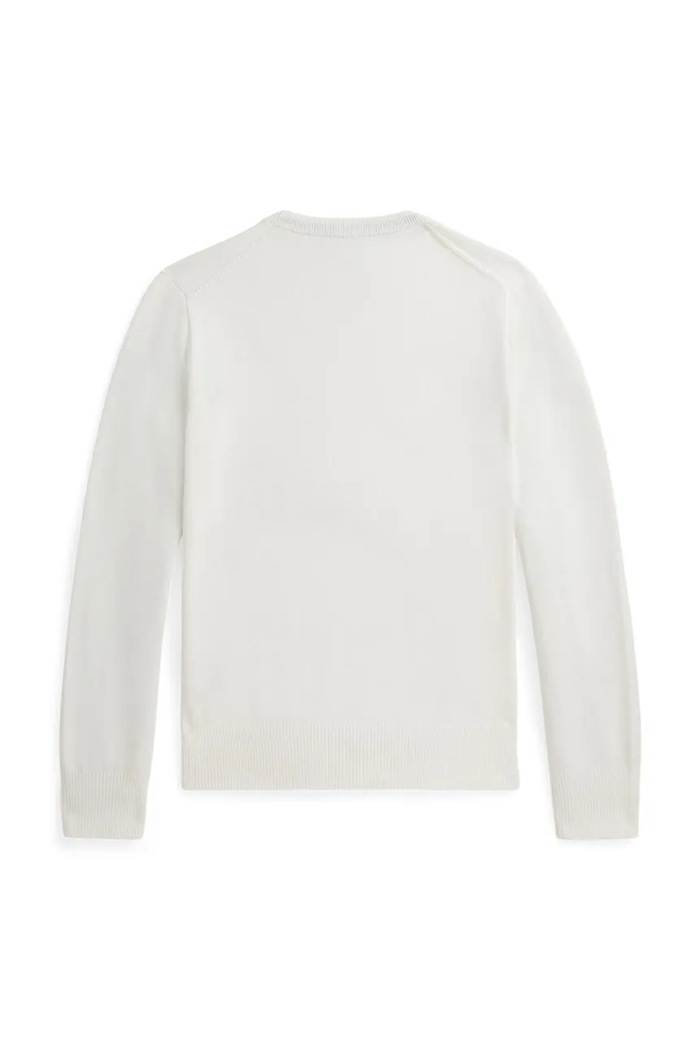 Παιδικό βαμβακερό πουλόβερ Polo Ralph Lauren 323799887501 λευκό SS26