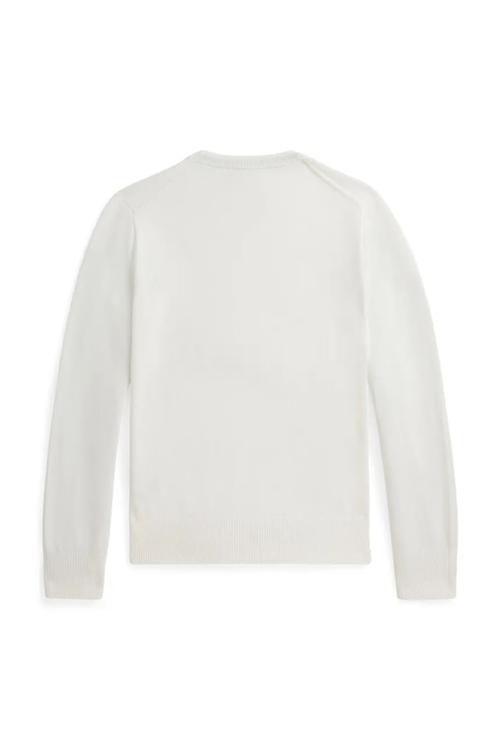 Παιδικό βαμβακερό πουλόβερ Polo Ralph Lauren 323799887501 λευκό SS26