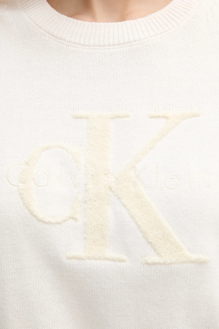 Памучна тениска Calvin Klein Jeans LV044E306G бежов