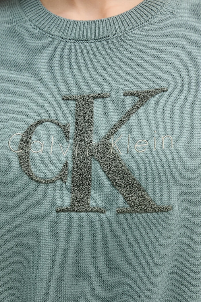 Памучна тениска Calvin Klein Jeans LV044E306G тюркоазен
