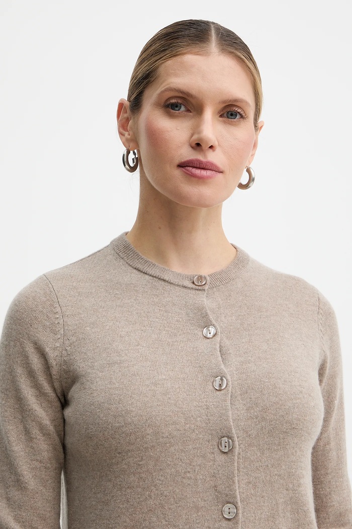 Μάλλινη ζακέτα Weekend Max Mara NEBBIA μπεζ 2615341021600