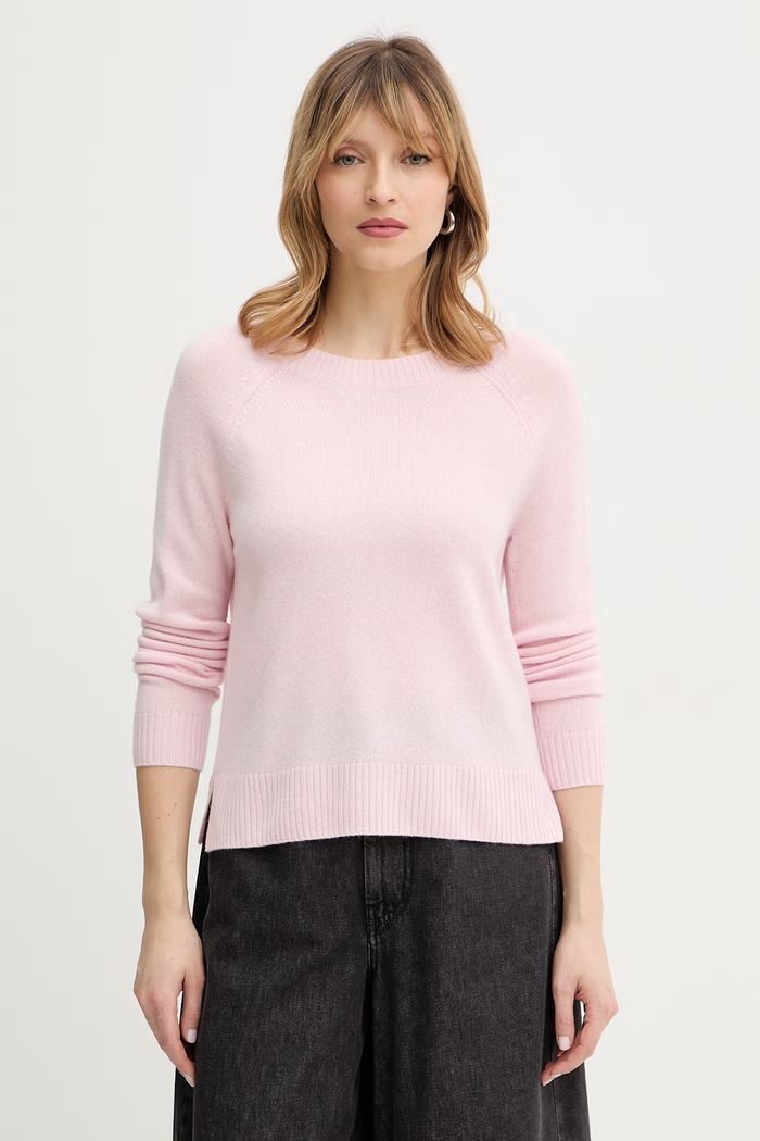 Kašmírový svetr Weekend Max Mara CICALA kulatý růžová 2615361051600