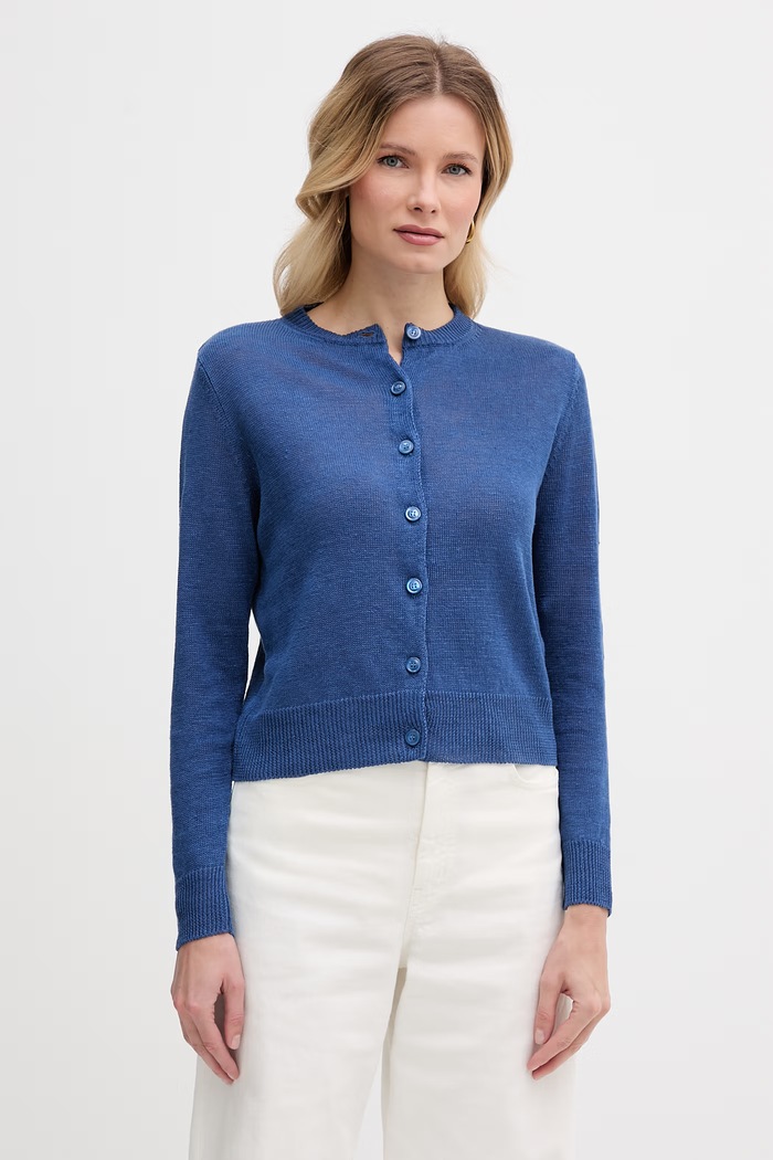 Weekend Max Mara Cardigan femeiesc din in BADIA albastru 2615341022600