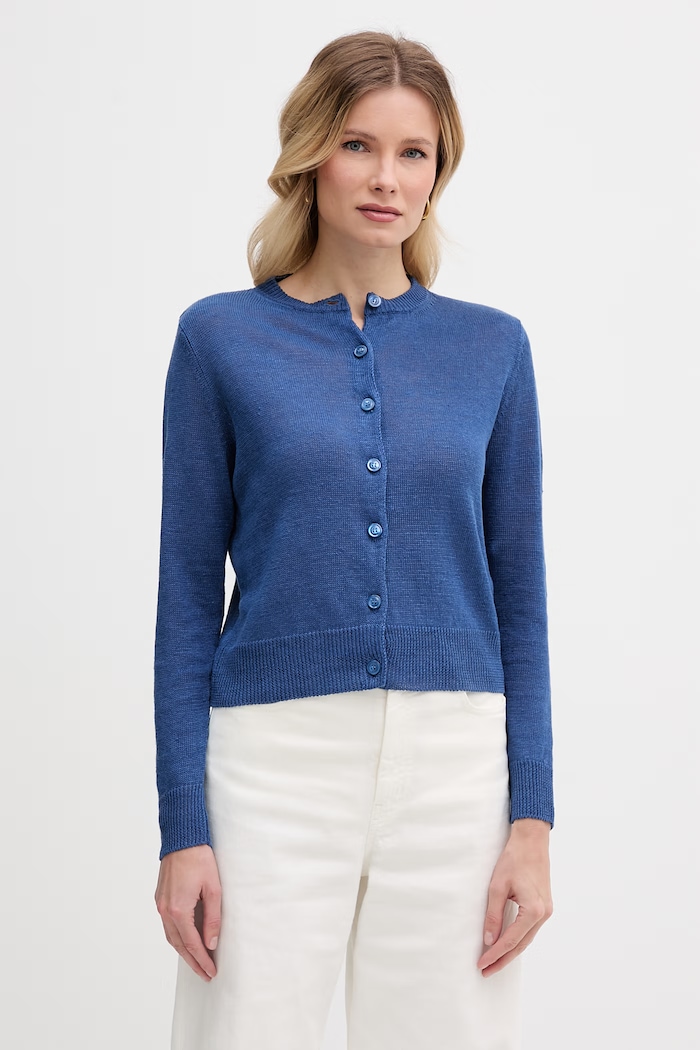 Weekend Max Mara Cardigan femeiesc din in BADIA albastru 2615341022600