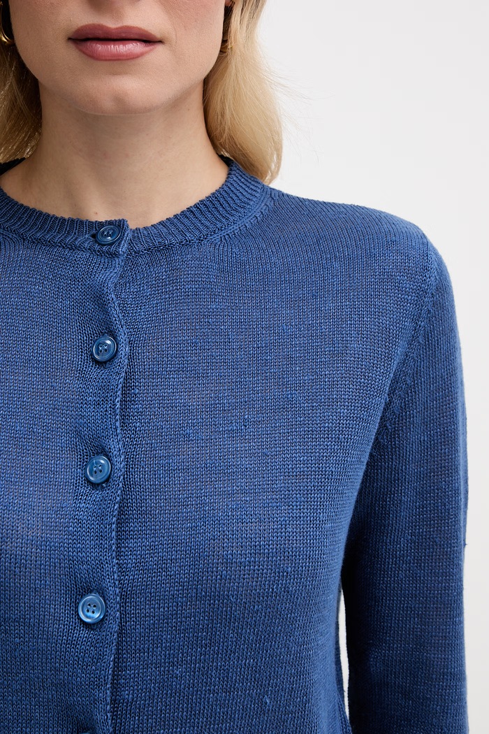 Weekend Max Mara Cardigan femeiesc din in BADIA 2615341022600 albastru