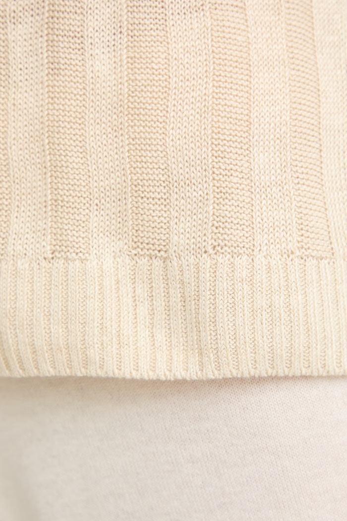 MM by Max Mara πλεκτό μπλουζάκι πόλο γυναικείο λινό RIVETTO 2616361018600 μπεζ
