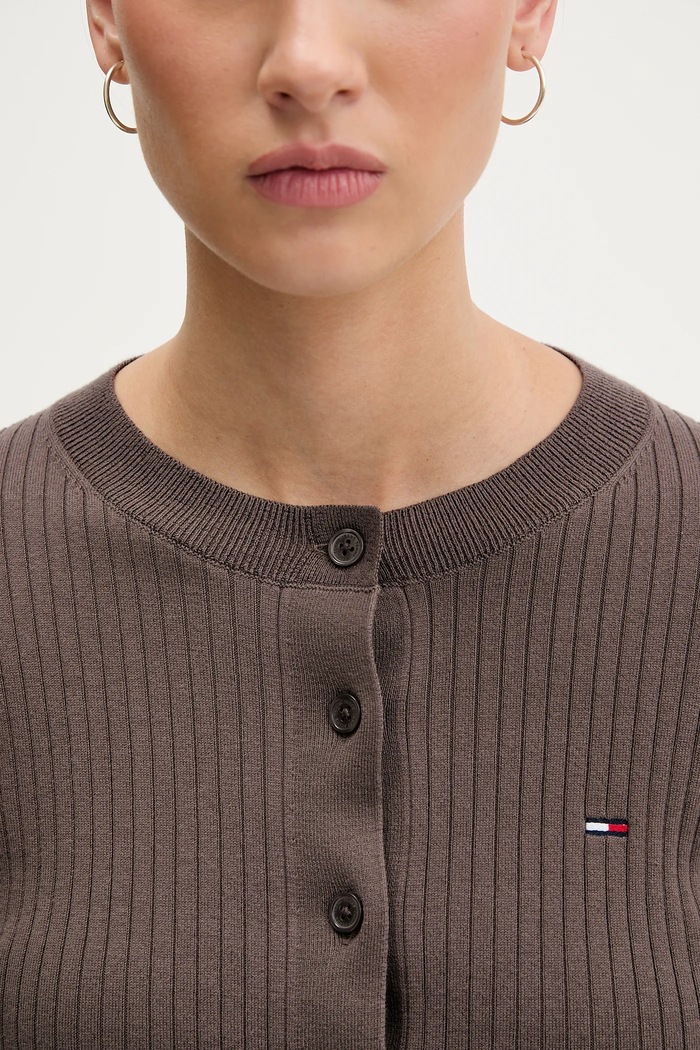 Παιδικό κάρδιγκαν Tommy Jeans DW0DW22023 καφέ