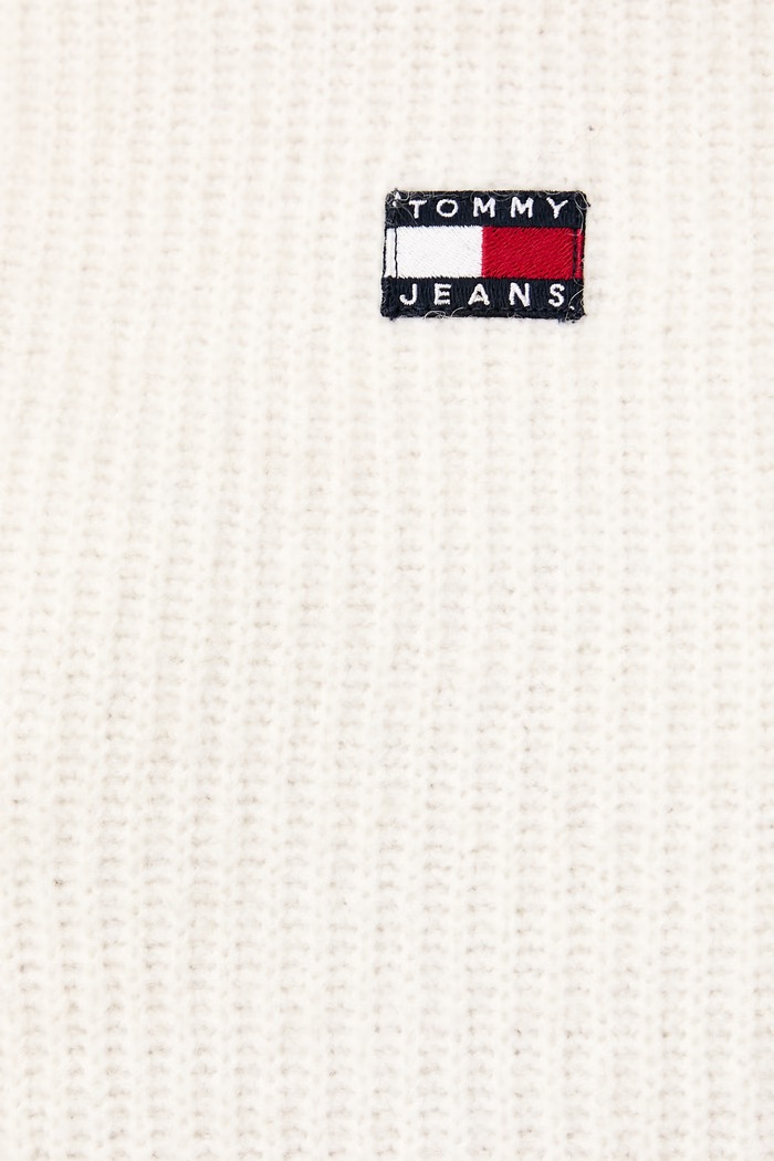 Sweter damski z dodatkiem wełny Tommy Jeans beżowy DW0DW22024