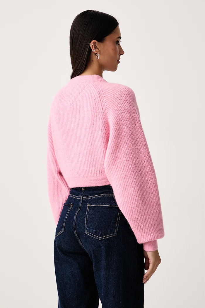 Odzież Tommy Jeans Sweter damski z dodatkiem wełny DW0DW22024 różowy
