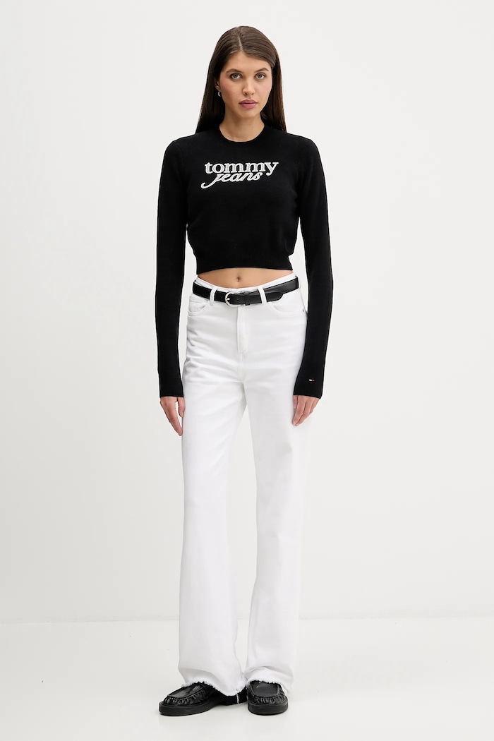 Πουλόβερ Tommy Jeans DW0DW22028 μαύρο SS26