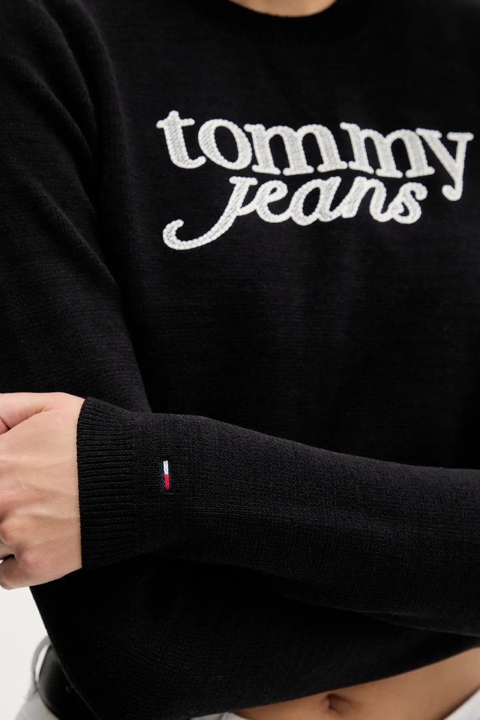 Πουλόβερ Tommy Jeans DW0DW22028 μαύρο