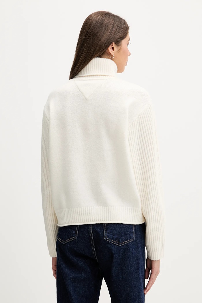 Oblečení Svetr z vlněné směsi Tommy Jeans DW0DW22108 béžová