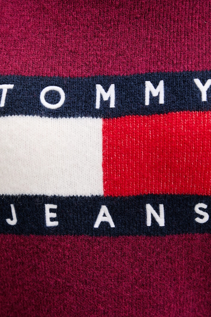 Svetr z vlněné směsi Tommy Jeans DW0DW22108 burgundské