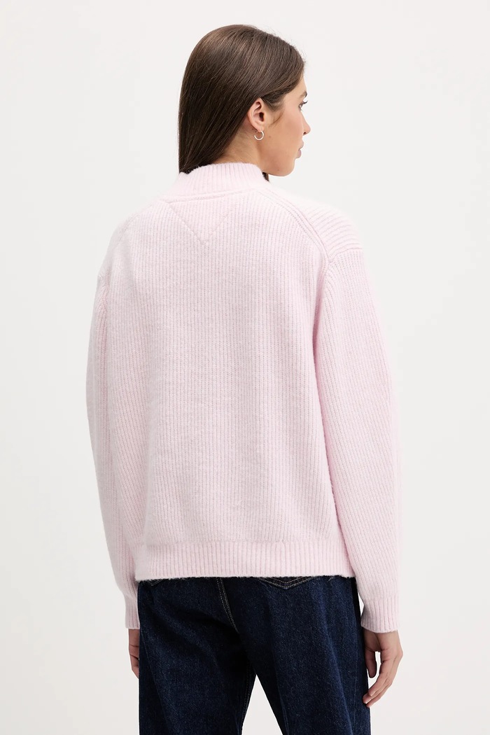 Odzież Tommy Jeans sweter z domieszką wełny DW0DW22109 różowy