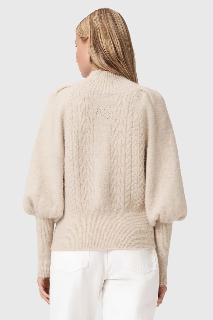 AllSaints pulover din amestec de lână de alpaca W090KD alb SS26
