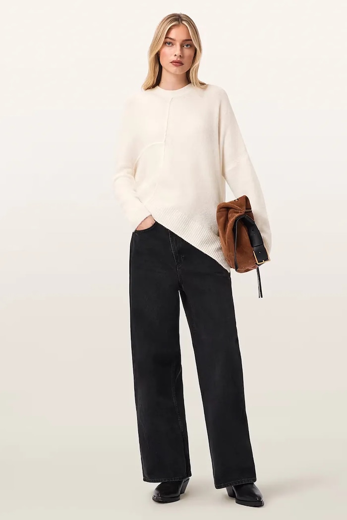 Odzież AllSaints Sweter damski z wełną W096KD beżowy