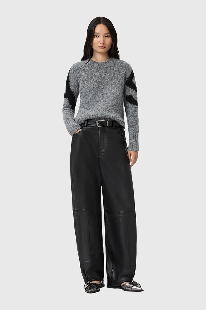 Ρούχα Πουλόβερ με προσθήκη αλπακά AllSaints W088KD μαύρο