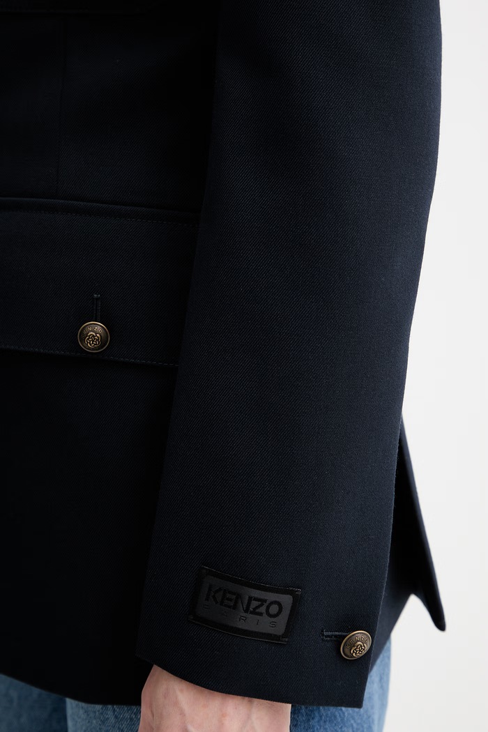 Kenzo jednoradové sako dámske s vlnou FG52VE2869TN tmavomodrá