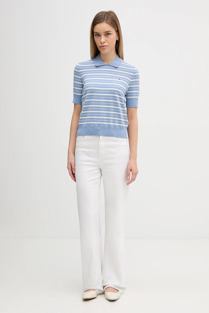 Πουλόβερ Tommy Hilfiger WW0WW47622 μπλε SS26