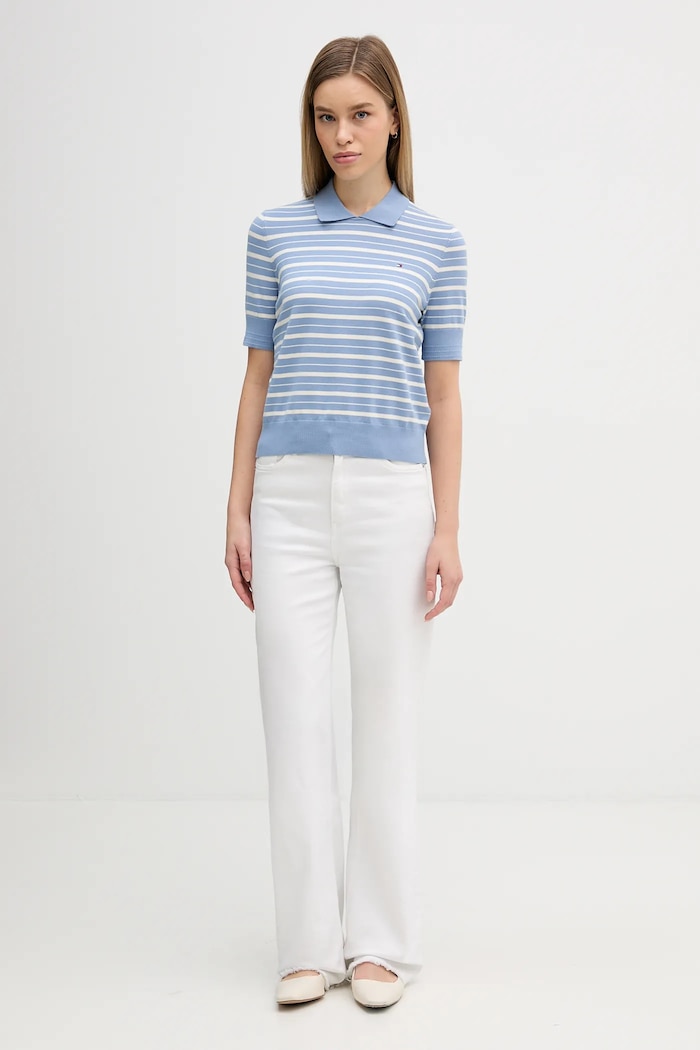 Πουλόβερ Tommy Hilfiger WW0WW47622 μπλε SS26