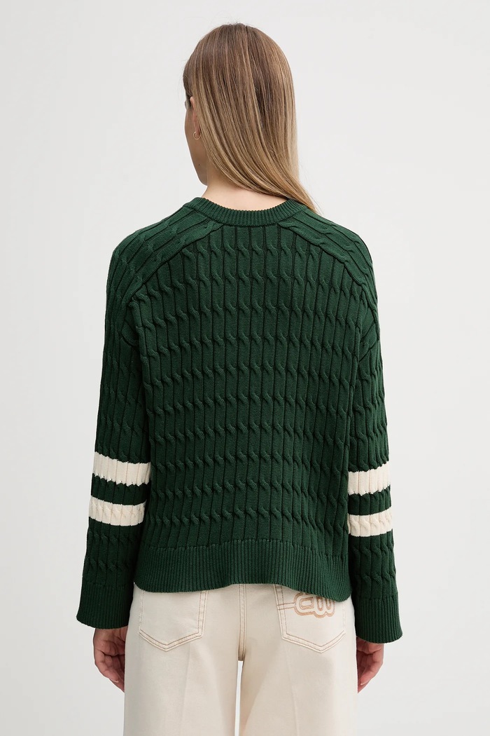 Ρούχα Βαμβακερό πουλόβερ Tommy Hilfiger WW0WW47633 πράσινο