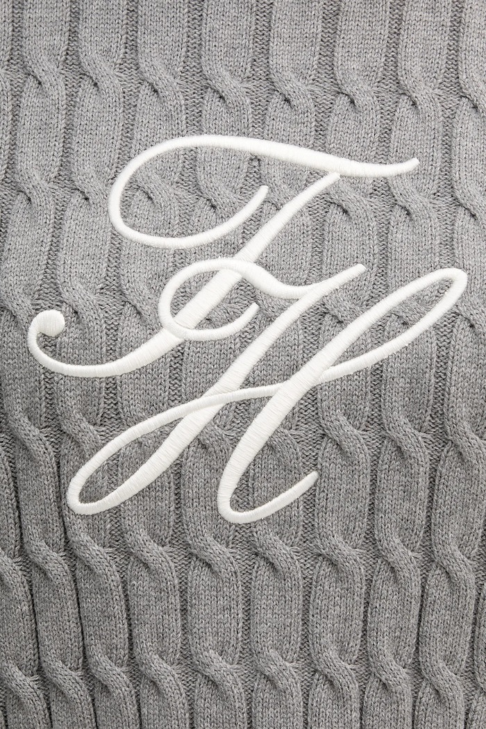 Βαμβακερό πουλόβερ Tommy Hilfiger WW0WW47633 γκρί