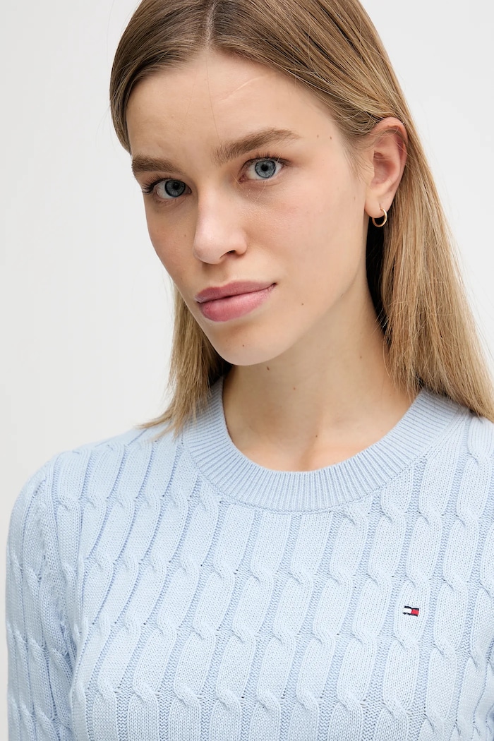 Bavlnený sveter Tommy Hilfiger modrá WW0WW47644