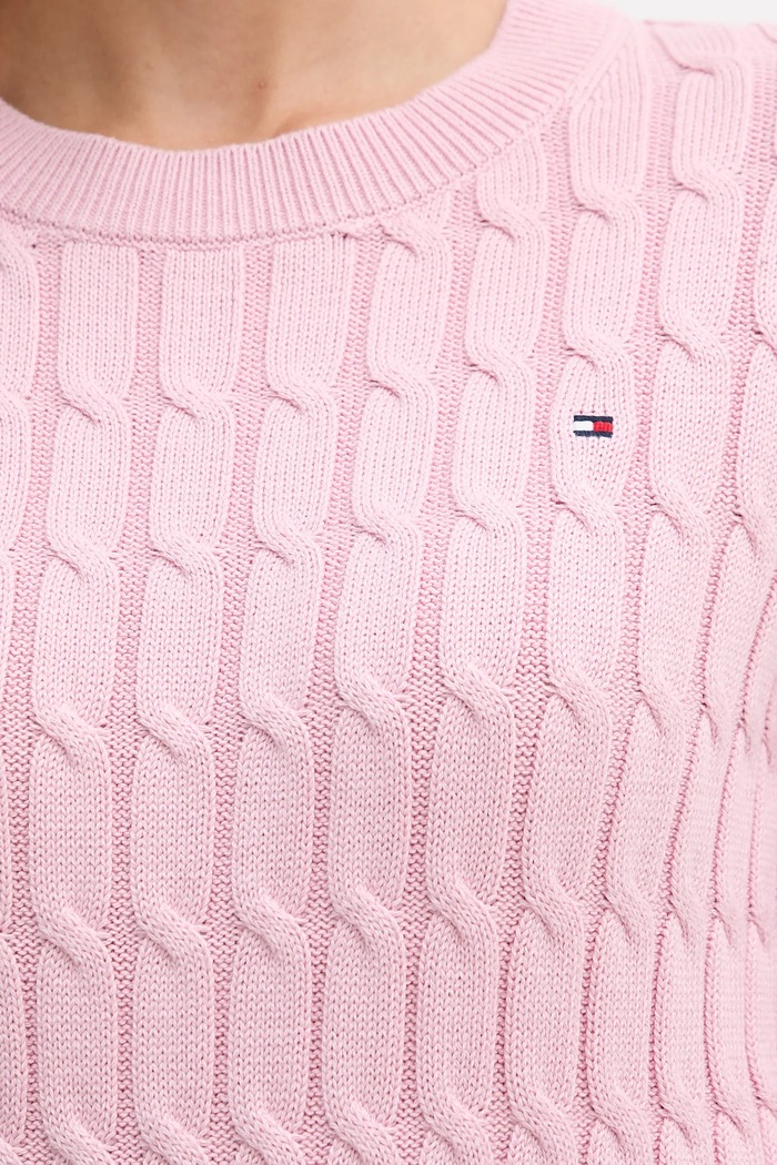 Tommy Hilfiger pamut pulóver WW0WW47644 rózsaszín