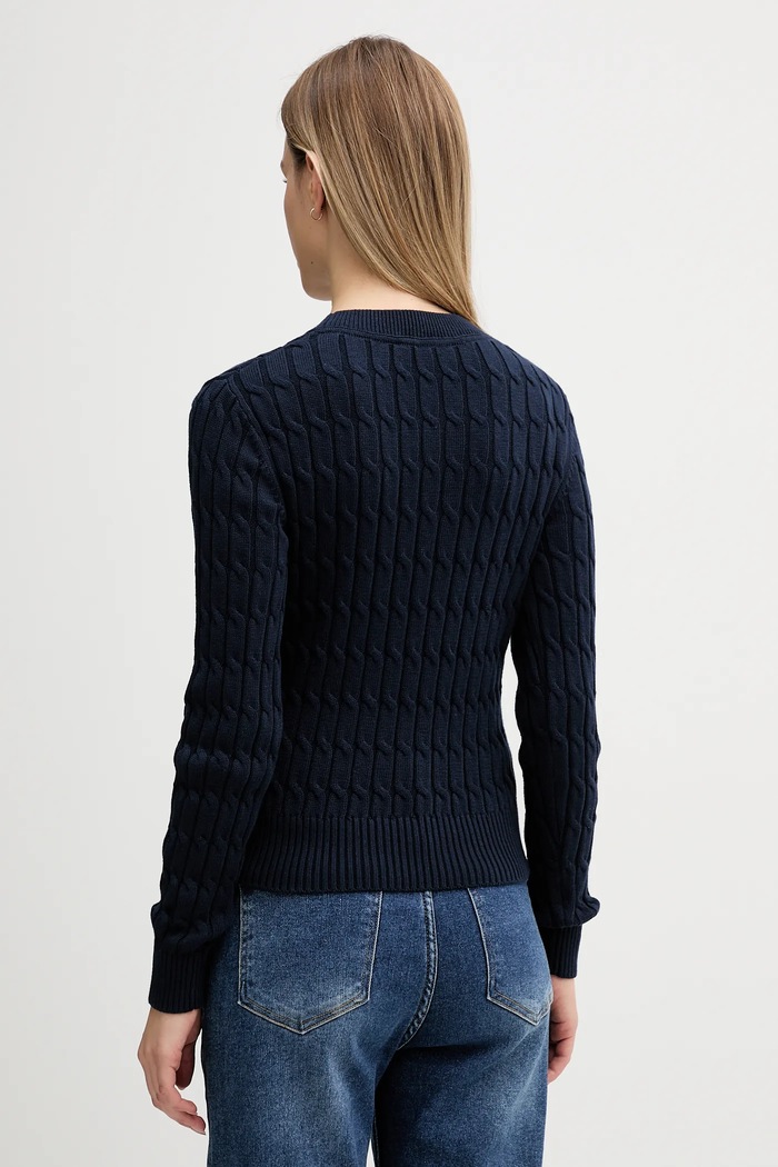Ρούχα Βαμβακερό πουλόβερ Tommy Hilfiger WW0WW47644 σκούρο μπλε