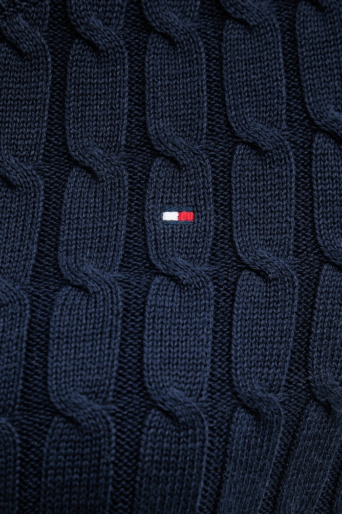Βαμβακερό πουλόβερ Tommy Hilfiger WW0WW47644 σκούρο μπλε