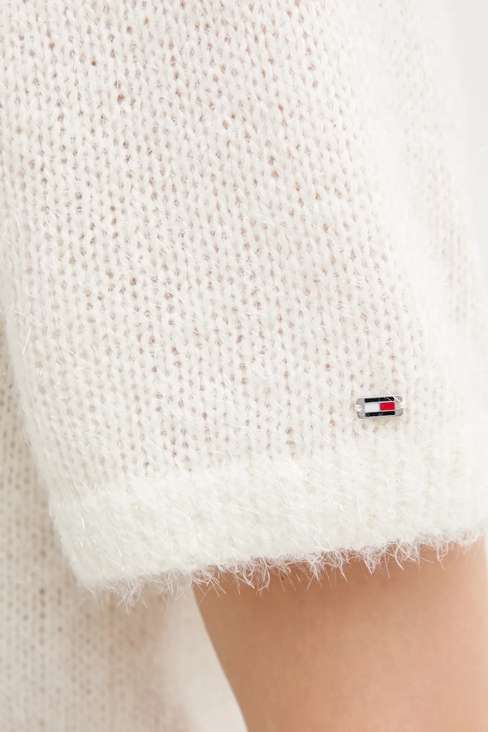 Sveter s prímesou vlny Tommy Hilfiger WW0WW47650 béžová
