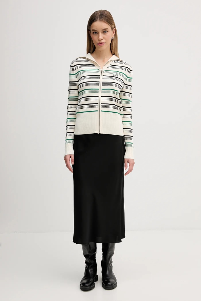 Πλεκτή ζακέτα Tommy Hilfiger WW0WW48439 μπεζ SS26